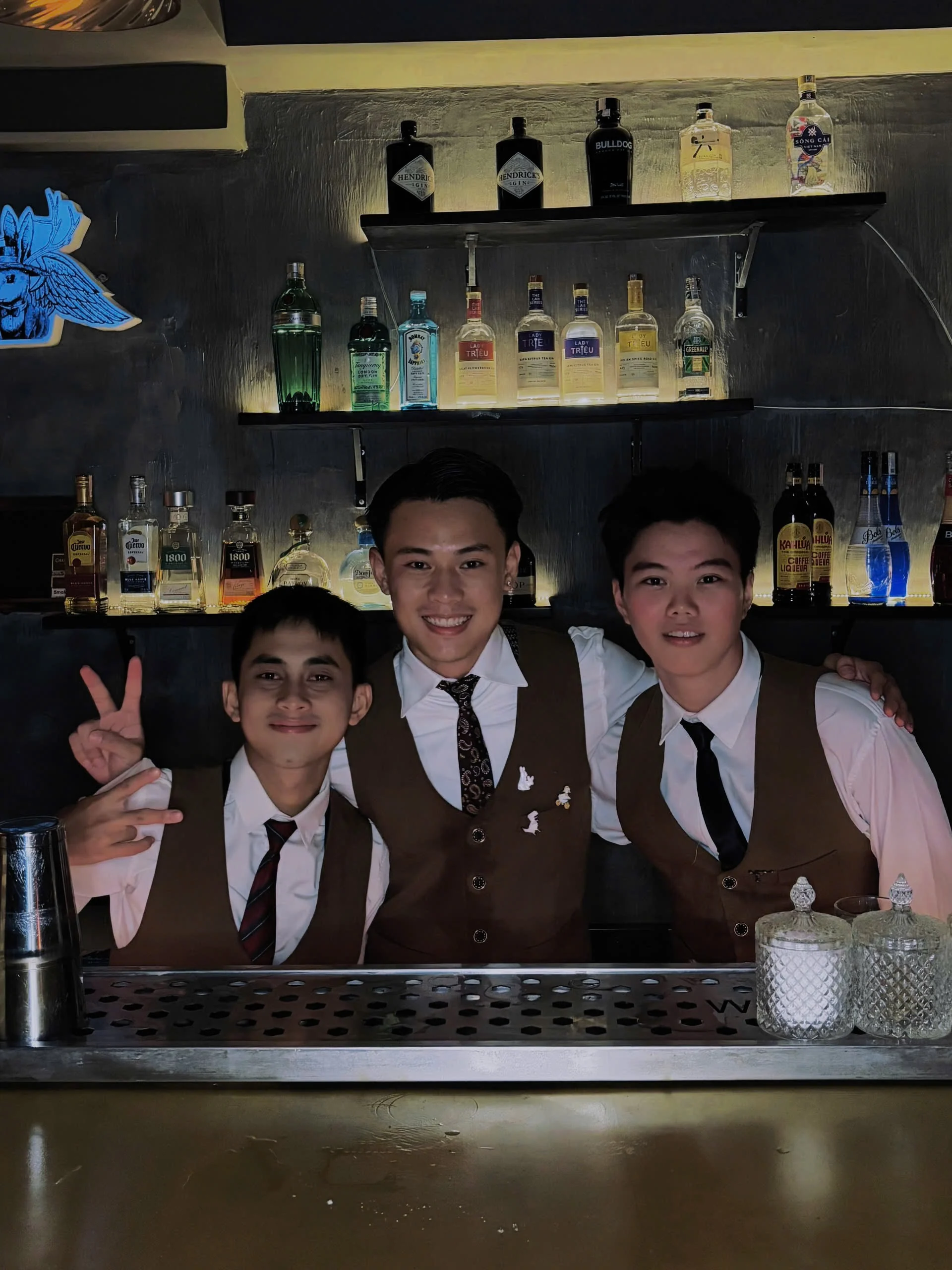 Bartender and bar atmosphere at Wolpertinger